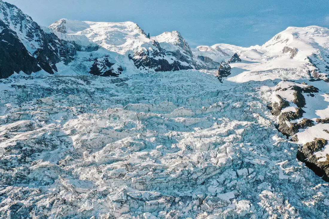 mont blanc gletscher drohne luftaufnahme mont blanc gletscher drohne luftaufnahme