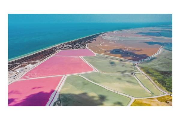 yucatan i2v 0009 web 600x400 - Karibik 09 - Drohnenflug über die bunten Salinen von Las Coloradas, Mexiko