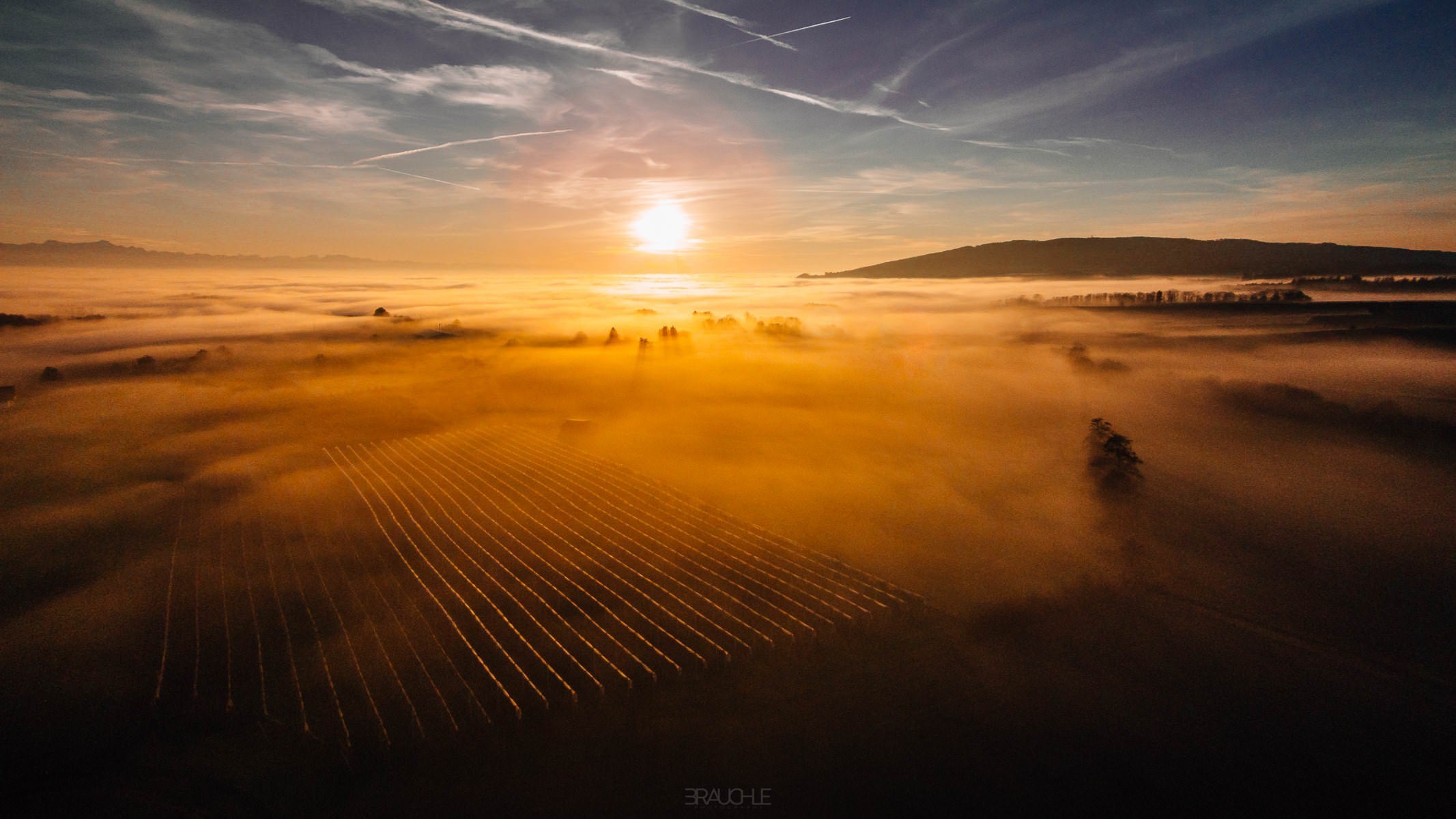 sonnenuntergang bodensee saentis luftaufnahme 0003 - Luftaufnahmen vom Sonnenuntergang über dem Bodensee